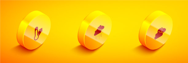 设置等距气象温度计云与图片下载