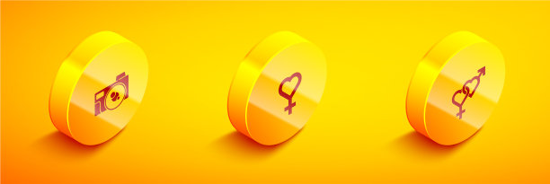 设定等距摄影相机女性性别符号图片下载