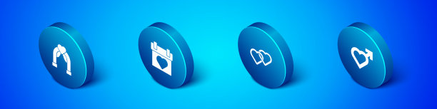 设置等距婚礼拱门两颗相连的心图片下载