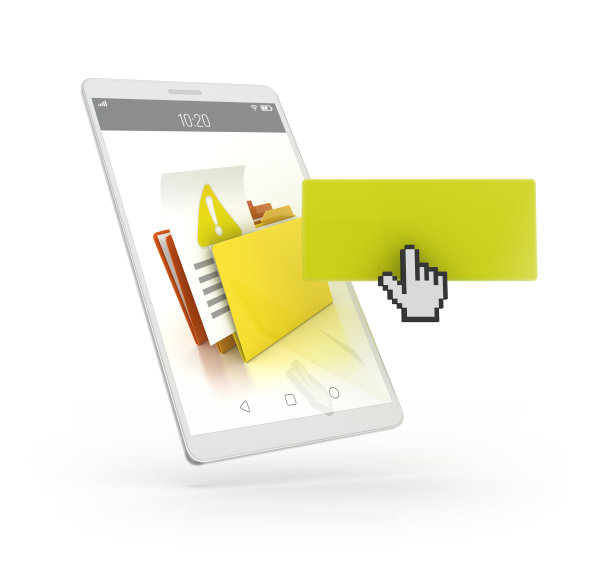 智能手机与失败文件夹-手光标图片下载