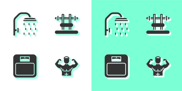 设置健美肌肉淋浴喷头浴室图片下载