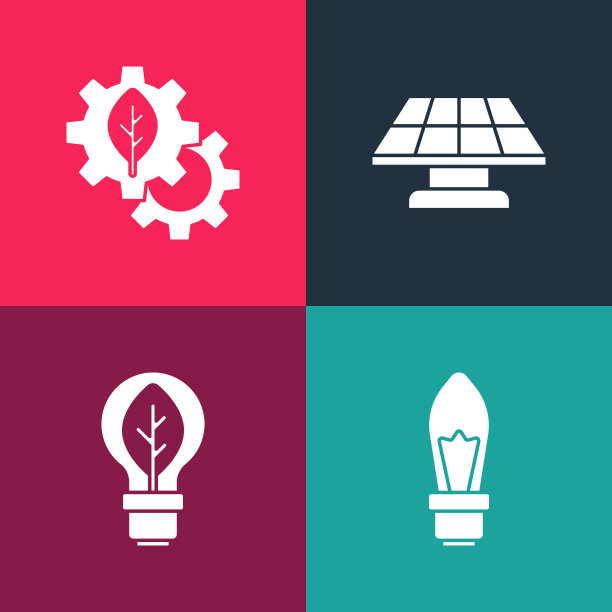 用叶片太阳能设置波普艺术灯泡图片下载