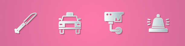 设剪纸刀和出租车安全摄像头图片下载