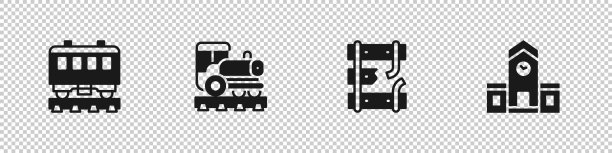 设置客车车厢的老式机车图片下载