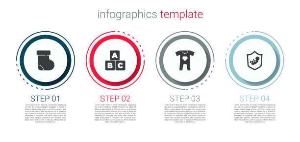 布袋衣服ABC块和盾图片下载