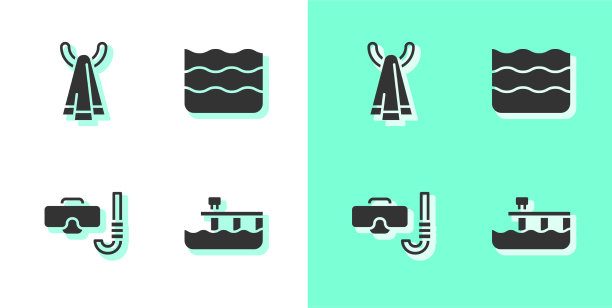 将海滩码头毛巾挂在潜水面罩上图片下载