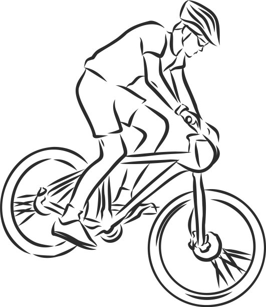 山地车山地车素描轮廓图片下载