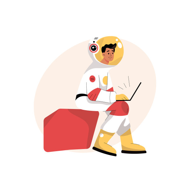 宇航员穿着宇航服研究笔记本电脑科学家图片下载