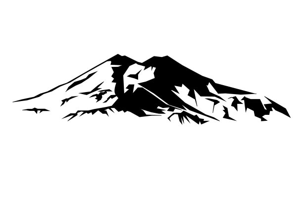 山图标在白色背景山黑色图片下载