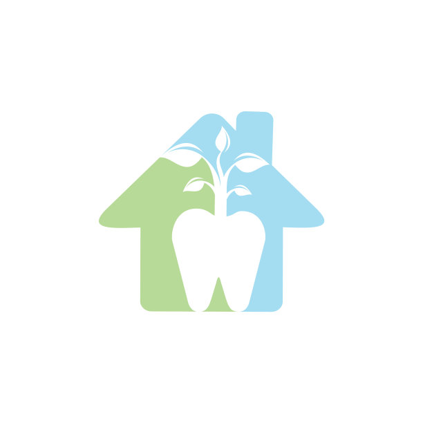 家庭牙科植物标志图片下载