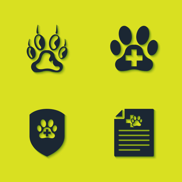 为狗或猫设置爪印医疗证明图片下载