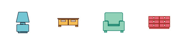 设置台灯、衣柜、抽屉、扶手椅等图片下载