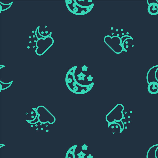 月亮和星星的线与月亮和云图片下载