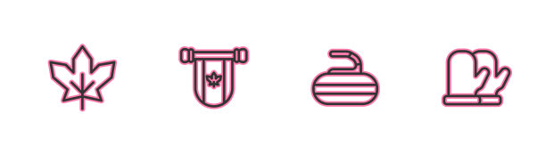 设置线加拿大枫叶石冰壶图片下载