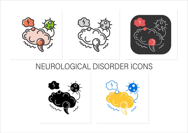 神经障碍图标集图片下载