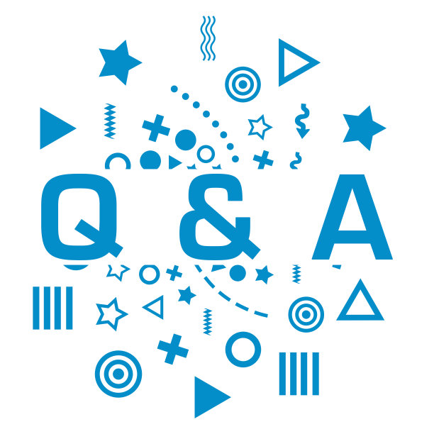 Q和A -问题和答案蓝色随机形状圆形文本图片下载