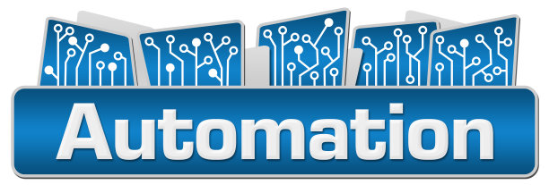 水平上方的自动化蓝色电路元件图片下载