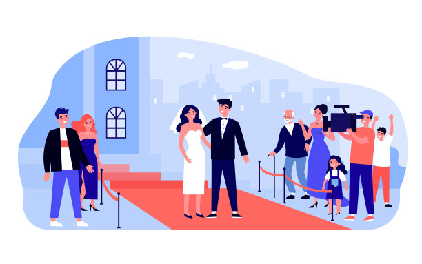 一对明星夫妇走上红地毯图片下载