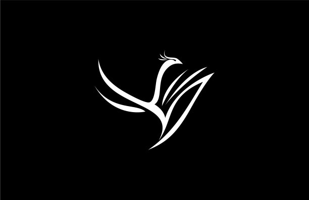 抽象艺术简约凤凰标志图片下载