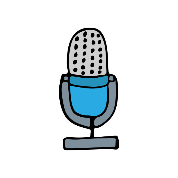 彩色涂鸦麦克风插图矢量。彩色麦克风图标矢量。矢量麦克风插图图片下载