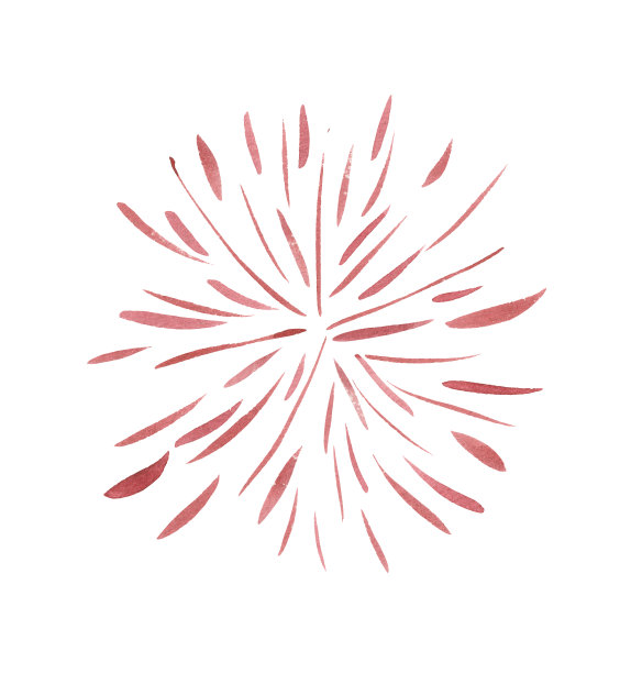 红色烟花孤立在白色背景上图片下载