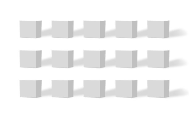 3d插图多立方体上的白色和灰色背景与阴影图片下载