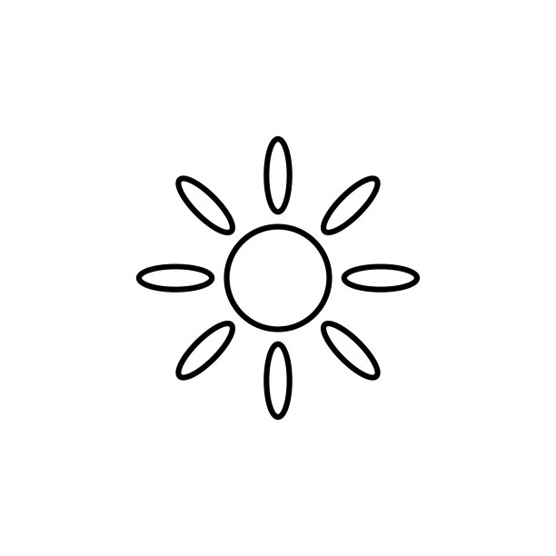 太阳，夏季轮廓向量图标。线夏季和太阳矢量图标。图片下载