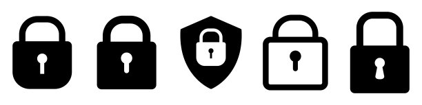 锁图标集合。安全的概念。用于UI设计的矢量元素图片下载