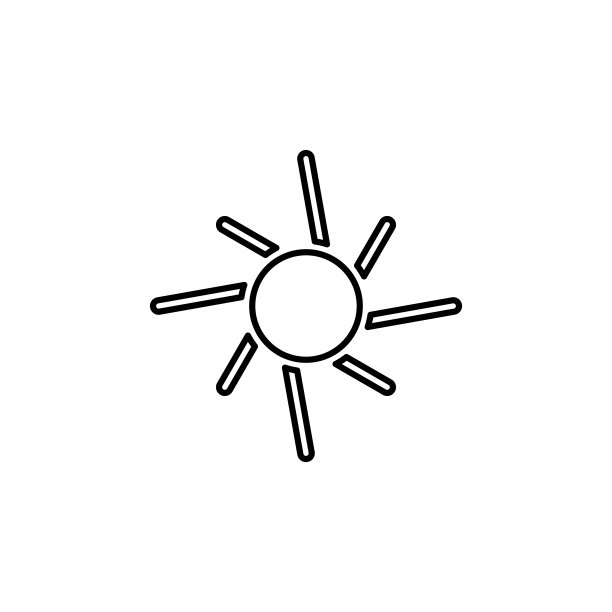 太阳，夏季轮廓向量图标。线夏季和太阳矢量图标。图片下载