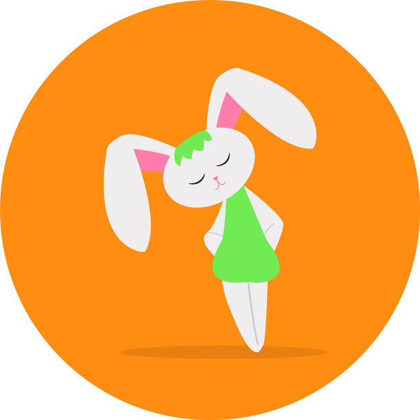 卡通平和平兔子复活节设计图片下载