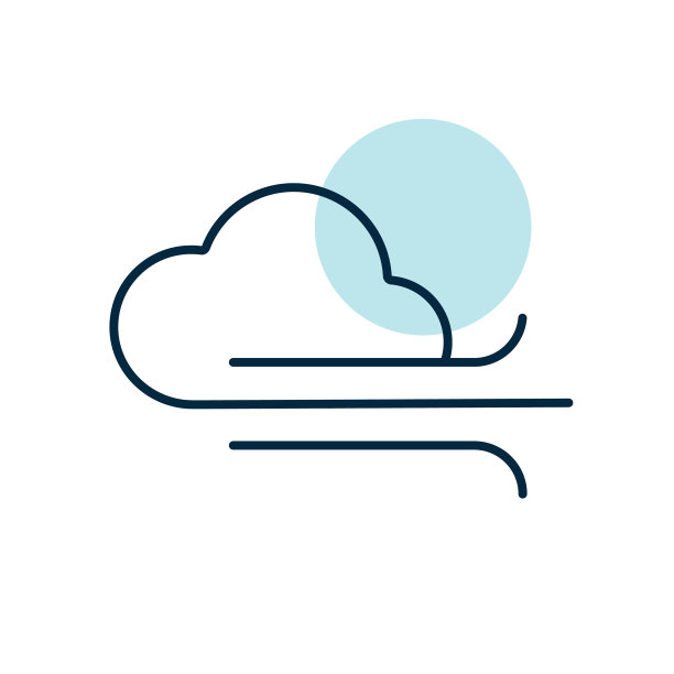 多云和风的天气标志图片下载