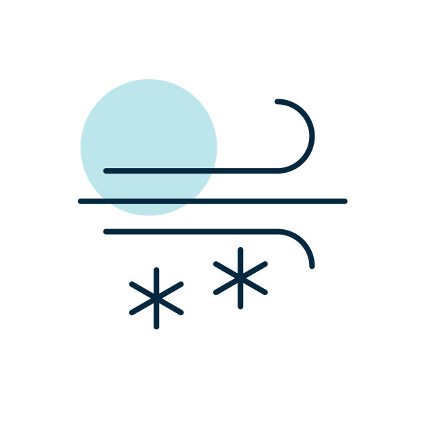 风、雪、暴风雪图标天气标志图片下载