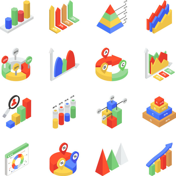 等距图标图形和图表图片下载