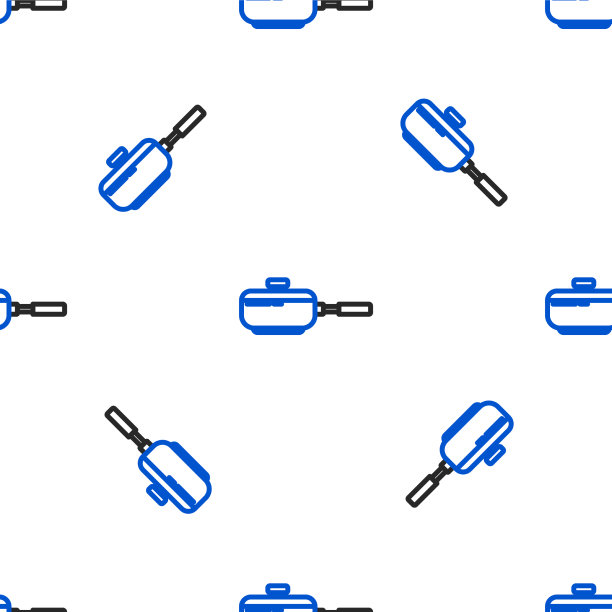 线煎锅图标孤立无缝图案上图片下载