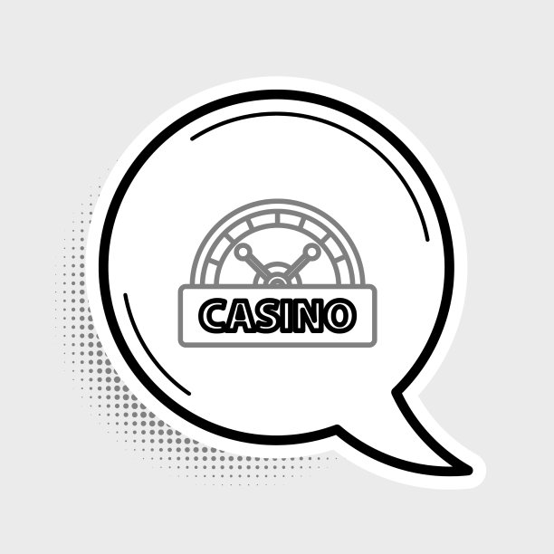 线赌场招牌图标孤立在灰色图片下载