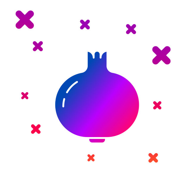 颜色石榴图标孤立在白色图片下载