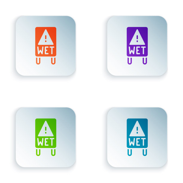 彩色湿地板和正在清洁的图标图片下载