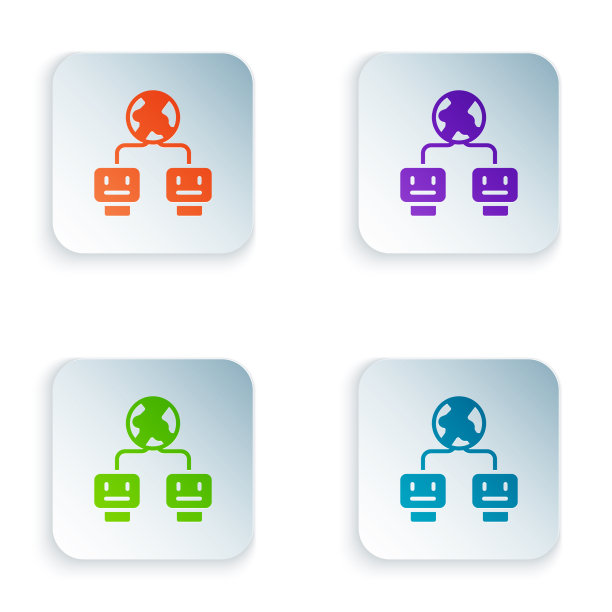 彩色人工智能图标隔离上图片下载