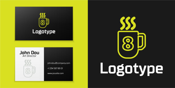 标识型线咖啡杯与8三月的图标图片下载