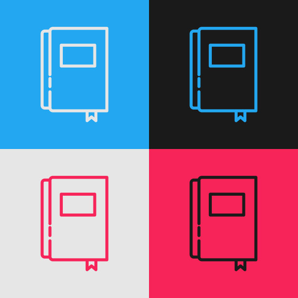 波普艺术线书图标孤立的颜色图片下载