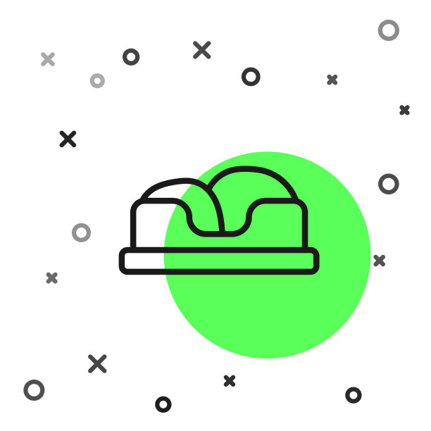 黑色线宠物床图标孤立在白色上图片下载