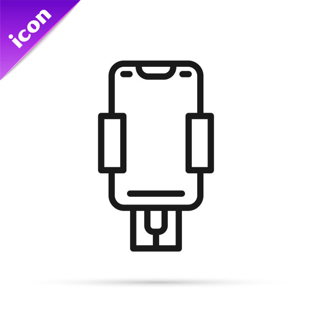 黑线手机支架图标隔离图片下载