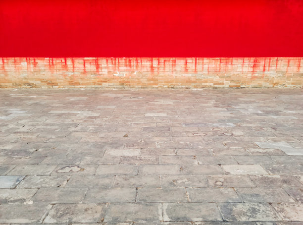 中国古代建筑的背景是红墙图片下载