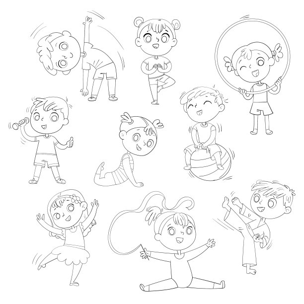 儿童体育训练健身空手道运动图片下载