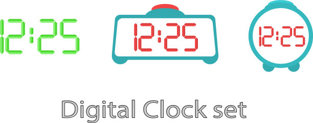 一套用于家庭和公共场所的数字时钟图片下载