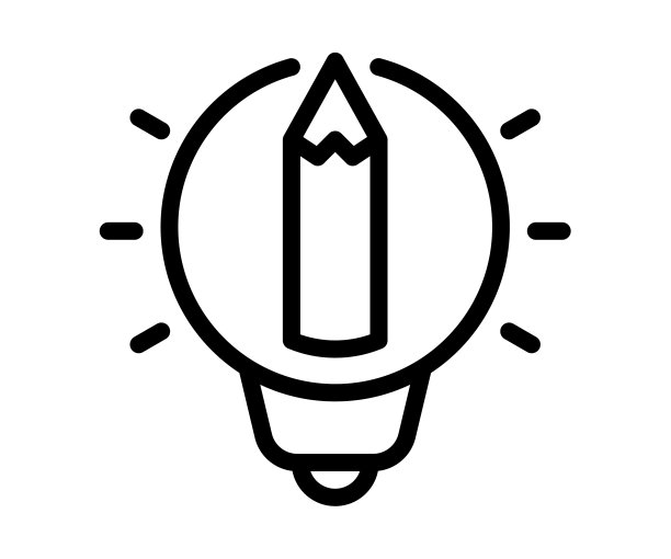 创新光笔创造单一孤立的图标图片下载