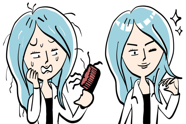 患有脱发、头发稀疏和头发灰白的女性图片下载