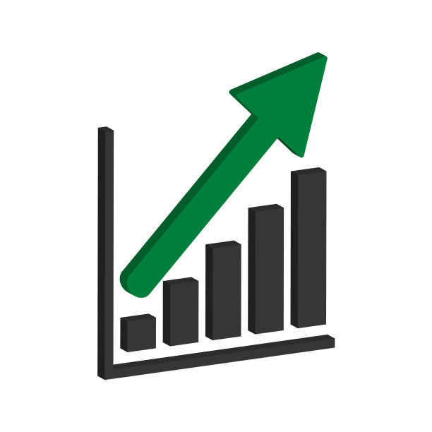 增长的经济符号扁平的现代按钮图标图片下载