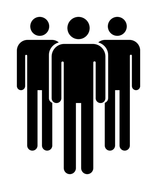 分组的人平面图标孤立在白色图片下载