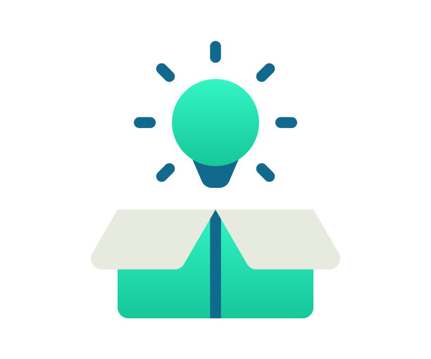 创意箱灯泡单一孤立图标图片下载